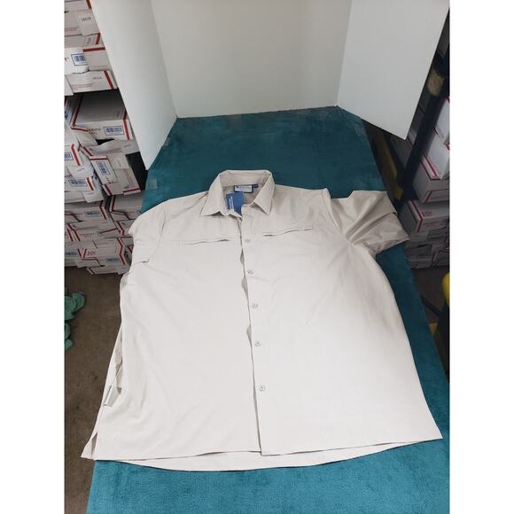 Moutain Warehouse Shirt Size 3XL XXXL Mens Beige Short Sleeve Button Up NWT - Picture 1 of 8